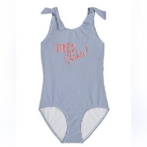 Blue & White Stripe One-Piece Swimsuit - Très Chic